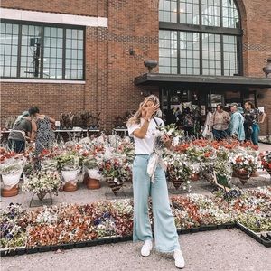 Forever 21 Light Blue Flare Pants